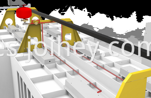 Powder booth heptafluoropropane fire extinguishing system